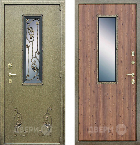 Дверь Йошкар с окном и ковкой в Апрелевке