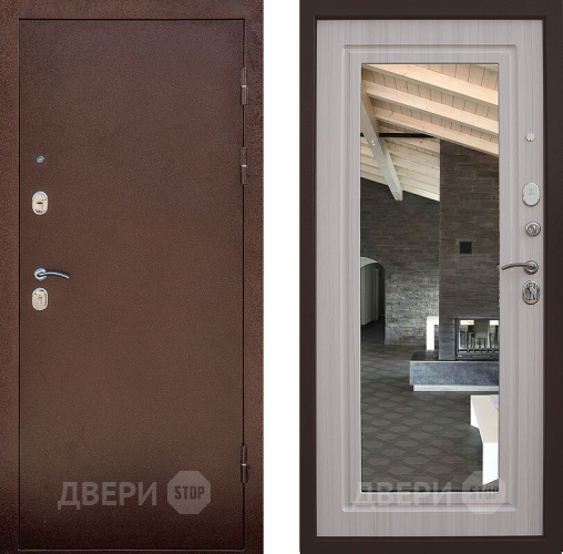Входная металлическая Дверь Снедо Сити Эш Вайт с зеркалом в Апрелевке