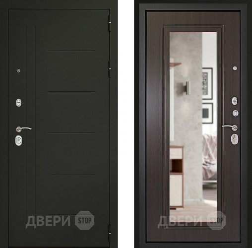 Входная металлическая Дверь (Дверной Континент) Сити - Z 3К с зеркалом Венге в Апрелевке