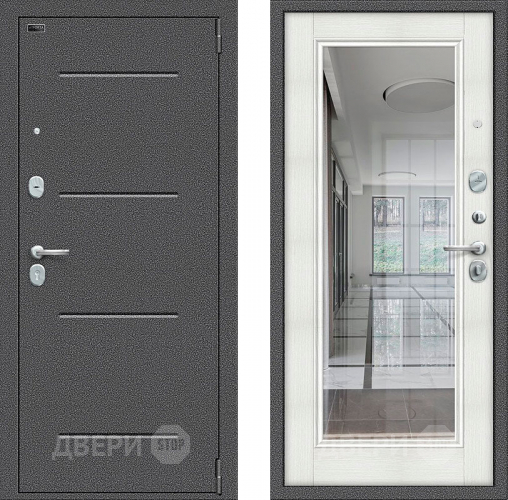 Входная металлическая Дверь Bravo Porta S-2 104/П61 с зеркалом Бьянко в Апрелевке