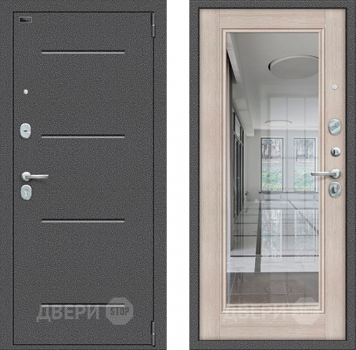 Входная металлическая Дверь Bravo Porta S-2 104/П61 с зеркалом Капучино в Апрелевке