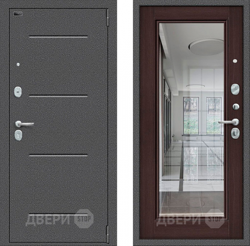 Входная металлическая Дверь Bravo Porta S-2 104/П61 с зеркалом венге в Апрелевке
