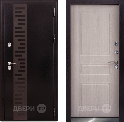 Дверь Заводская Урал с декором Термо Беленый дуб (с терморазрывом) в Апрелевке