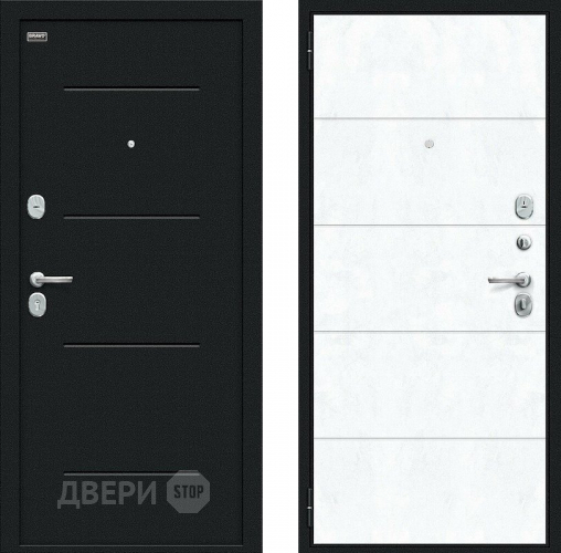 Входная металлическая Дверь внутреннего открывания Bravo Граффити-1 Инсайд Букле черное/Snow Art в Апрелевке