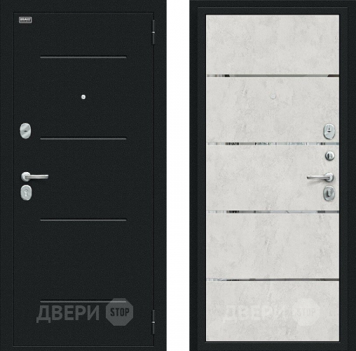 Входная металлическая Дверь Bravo Лайн Букле черное/Look Art в Апрелевке