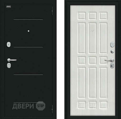 Входная металлическая Дверь Bravo Мило Букле черное/Bianco Veralinga в Апрелевке