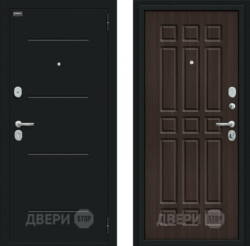 Входная металлическая Дверь Bravo Мило Букле черное/Wenge Veralinga в Апрелевке