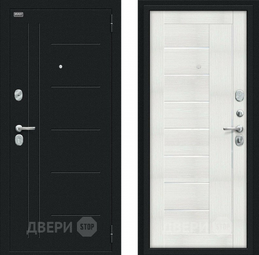 Входная металлическая Дверь Bravo Проф Букле черное/Bianco Veralinga в Апрелевке