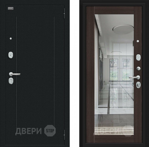 Входная металлическая Дверь Bravo Флэш Букле черное/Wenge Veralinga в Апрелевке