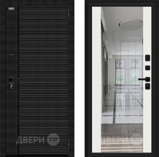 Входная металлическая Дверь Bravo Лайнер-3 Black Carbon/Off-white в Апрелевке