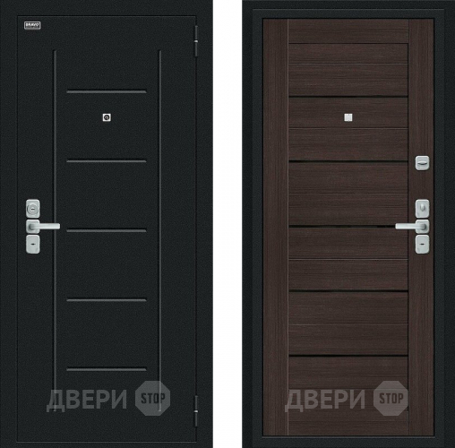 Входная металлическая Дверь Bravo Райт Букле черное/Wenge Veralinga в Апрелевке