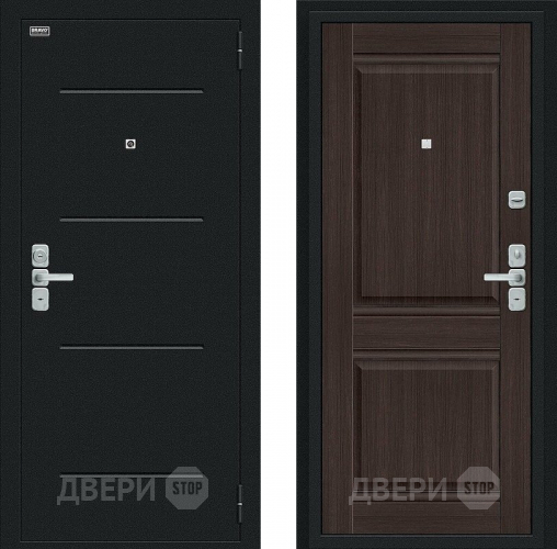 Входная металлическая Дверь Bravo Нео Букле черное/Wenge Veralinga в Апрелевке