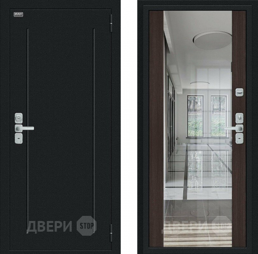 Входная металлическая Дверь Bravo Глори Букле черное/Wenge Veralinga в Апрелевке