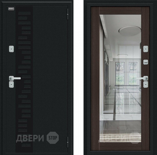 Входная металлическая Дверь Bravo Thermo Флэш Декор Букле черное/Wenge Veralinga в Апрелевке