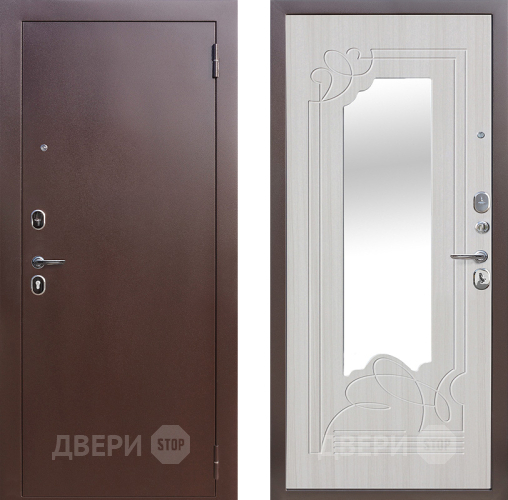 Входная металлическая Дверь Цитадель Ампир Зеркало Белый ясень в Апрелевке