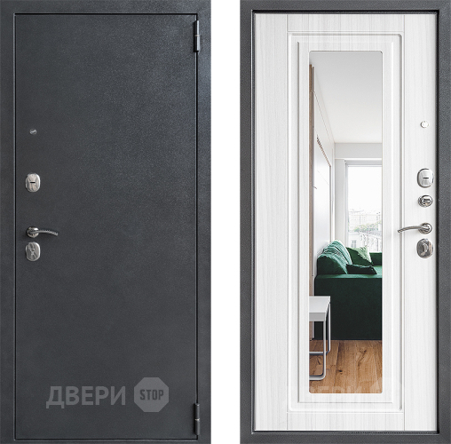 Входная металлическая Дверь Дверной Континент ДК-70 Зеркало Лиственница в Апрелевке
