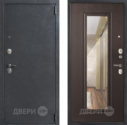 Входная металлическая Дверь Дверной Континент ДК-70 Зеркало Эко Венге в Апрелевке