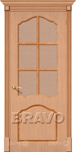 Межкомнатная дверь со стеклом Каролина (Дуб) в Апрелевке