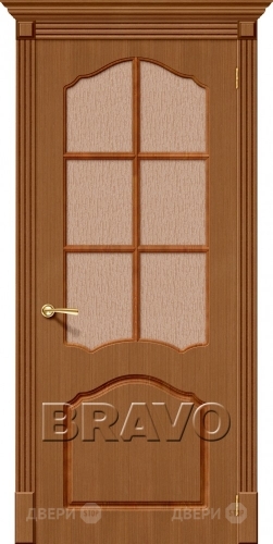 Межкомнатная дверь со стеклом Каролина (Орех) в Апрелевке