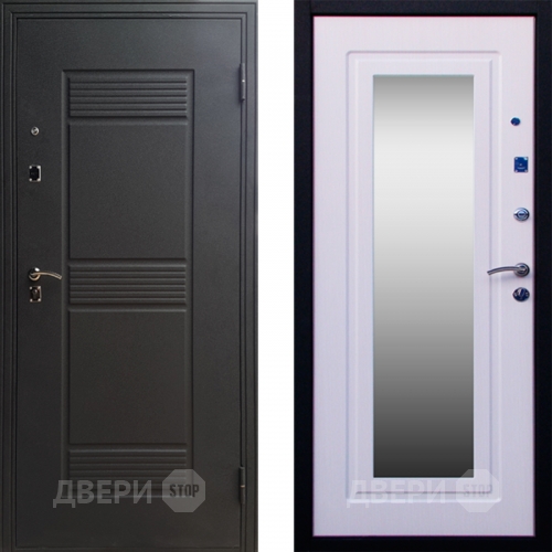 Входная металлическая Дверь СТОП ЗЕРКАЛО Ясень Белый в Апрелевке