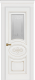 Межкомнатная дверь Дверь Премьер ДО, белая эмаль, патина золото, мателюкс с фрезеровкой в Апрелевке
