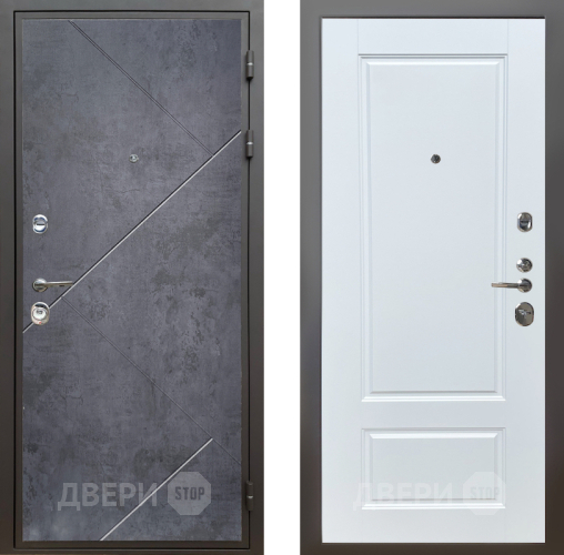 Входная металлическая Дверь Шелтер (SHELTER) Комфорт Бетон урбан индиго 4 Белый матовый в Апрелевке