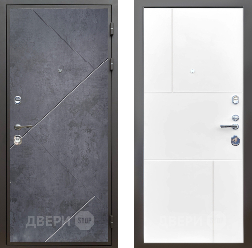 Входная металлическая Дверь Шелтер (SHELTER) Комфорт Бетон урбан индиго 8 Белый матовый в Апрелевке