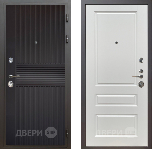 Входная металлическая Дверь Шелтер (SHELTER) Комфорт Черная шагрень 1 Белый ясень в Апрелевке