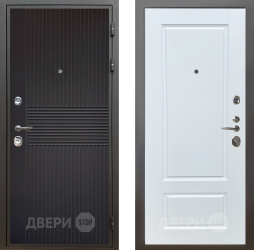 Входная металлическая Дверь Шелтер (SHELTER) Комфорт Черная шагрень 4 Белый матовый в Апрелевке