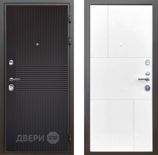 Входная металлическая Дверь Шелтер (SHELTER) Комфорт Черная шагрень 8 Белый матовый в Апрелевке