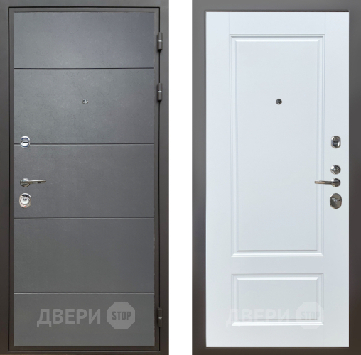 Входная металлическая Дверь Шелтер (SHELTER) Комфорт Лофт графит 4 Белый матовый в Апрелевке