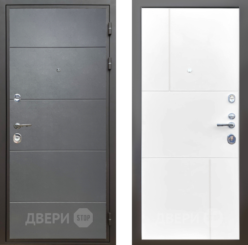 Входная металлическая Дверь Шелтер (SHELTER) Комфорт Лофт графит 8 Белый матовый в Апрелевке