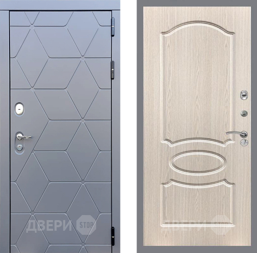 Входная металлическая Дверь Стоп КОСМО ФЛ-128 Беленый дуб в Апрелевке