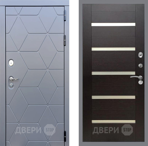Входная металлическая Дверь Стоп КОСМО СБ-14 венге поперечный в Апрелевке
