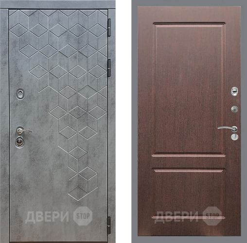 Входная металлическая Дверь Стоп БЕТОН ФЛ-117 Орех премиум в Апрелевке