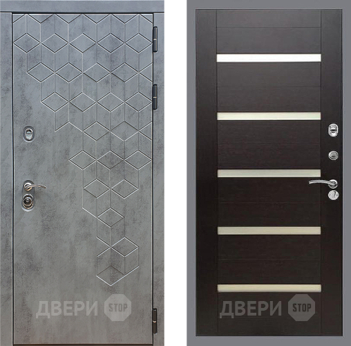 Входная металлическая Дверь Стоп БЕТОН СБ-14 венге поперечный в Апрелевке