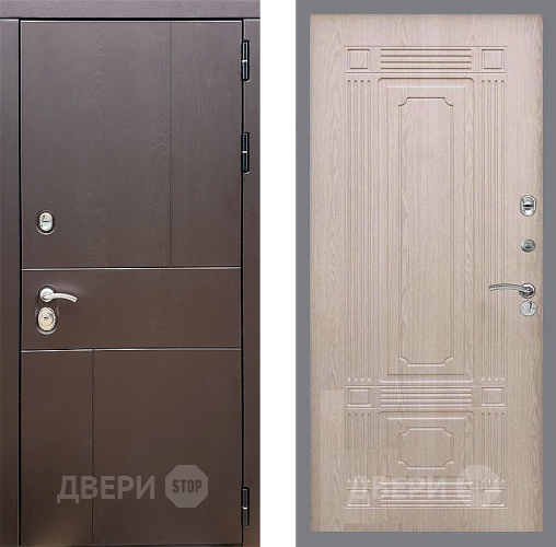Входная металлическая Дверь Стоп УРБАН ФЛ-2 Беленый дуб в Апрелевке