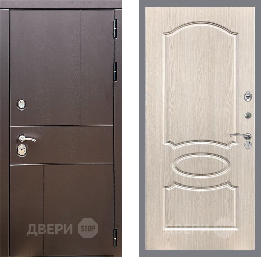 Входная металлическая Дверь Стоп УРБАН ФЛ-128 Беленый дуб в Апрелевке