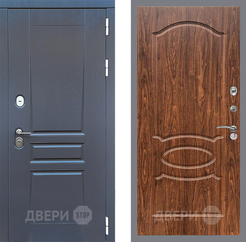Входная металлическая Дверь Стоп ПЛАТИНУМ ФЛ-128 орех тисненый в Апрелевке