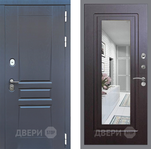 Входная металлическая Дверь Стоп ПЛАТИНУМ Зеркало ФЛ-120 Венге в Апрелевке