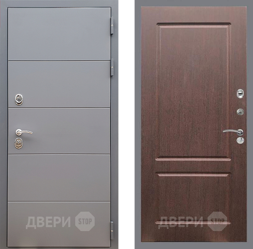 Входная металлическая Дверь Стоп АРТ ГРАФИТ ФЛ-117 Орех премиум в Апрелевке