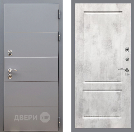Входная металлическая Дверь Стоп АРТ ГРАФИТ ФЛ-117 Бетон светлый в Апрелевке