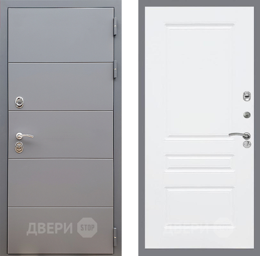 Входная металлическая Дверь Стоп АРТ ГРАФИТ ФЛ-243 Силк Сноу в Апрелевке