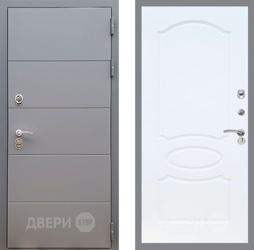 Входная металлическая Дверь Стоп АРТ ГРАФИТ ФЛ-128 Белый ясень в Апрелевке