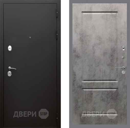 Входная металлическая Дверь Стоп КЛАССИК Шагрень ФЛ-117 Бетон темный в Апрелевке