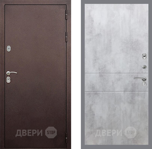 Входная металлическая Дверь Стоп КЛАССИК Медь ФЛ-290 Бетон светлый в Апрелевке
