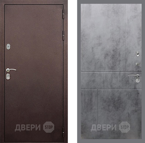 Входная металлическая Дверь Стоп КЛАССИК Медь ФЛ-290 Бетон темный в Апрелевке