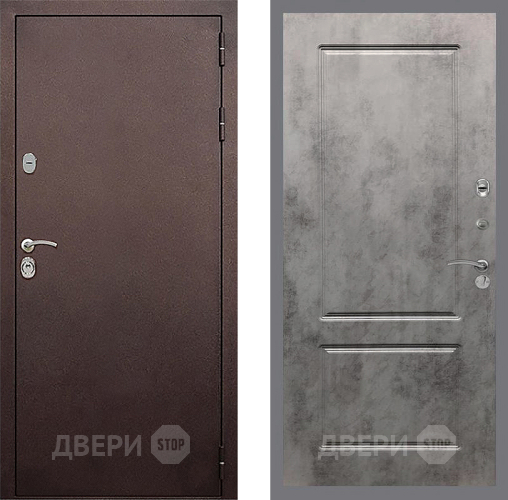 Входная металлическая Дверь Стоп КЛАССИК Медь ФЛ-117 Бетон темный в Апрелевке