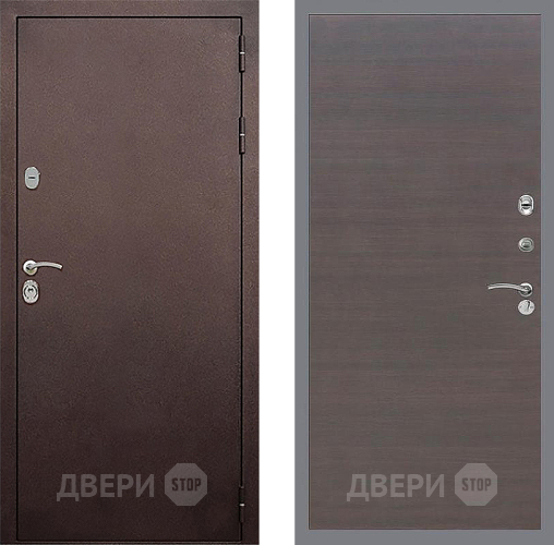 Входная металлическая Дверь Стоп КЛАССИК Медь Гладкая венге поперечный в Апрелевке