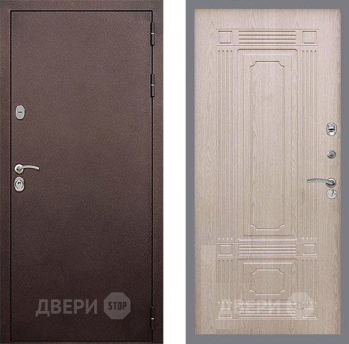 Входная металлическая Дверь Стоп КЛАССИК Медь ФЛ-2 Беленый дуб в Апрелевке
